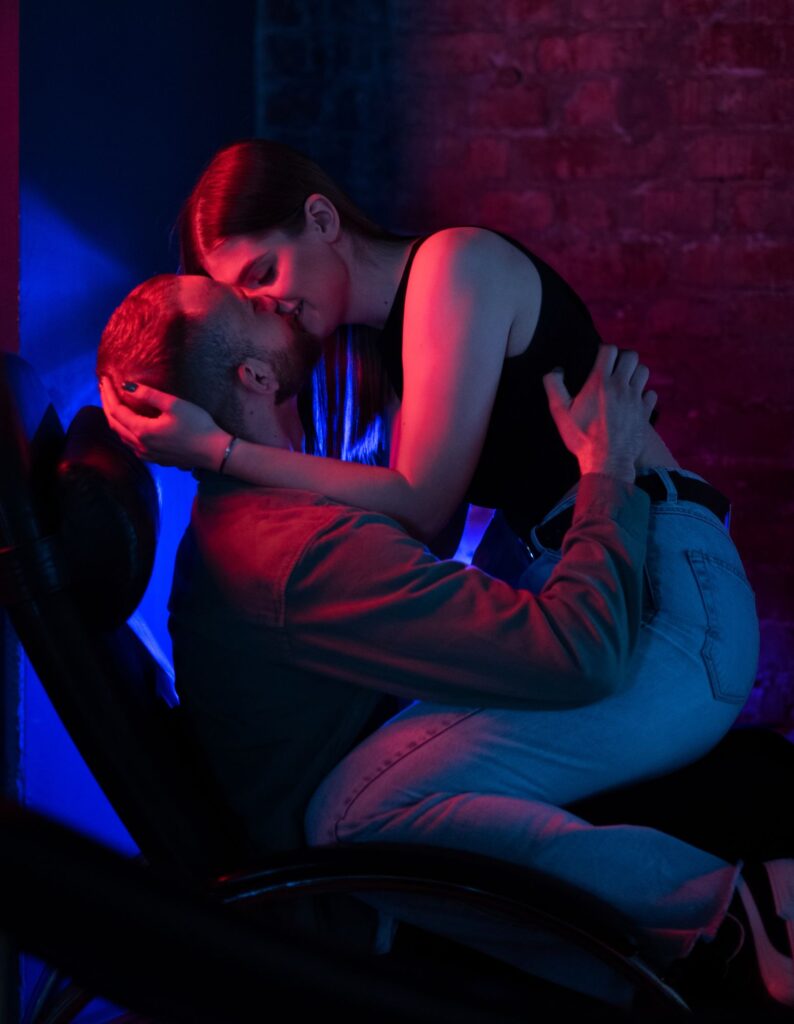sexy couple hugging